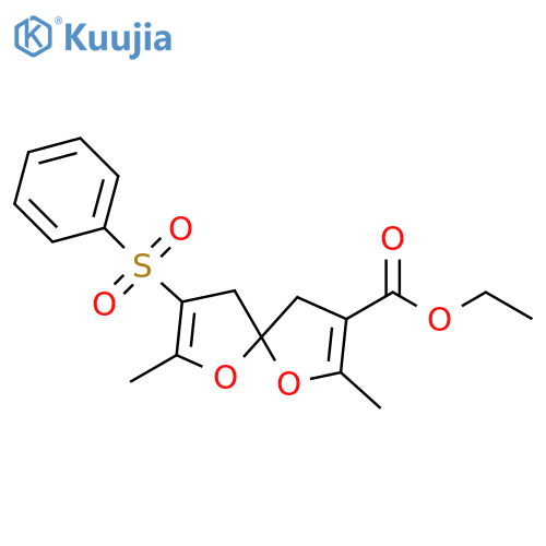 1,6-Dioxaspiro[4.4]nona-2,7-diene-3-carboxylic acid, 2,7-dimethyl-8-(phenylsulfonyl)-, ethyl ester structure