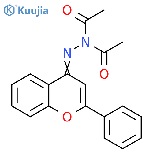 Acetic acid, acetyl(2-phenyl-4H-1-benzopyran-4-ylidene)hydrazide structure