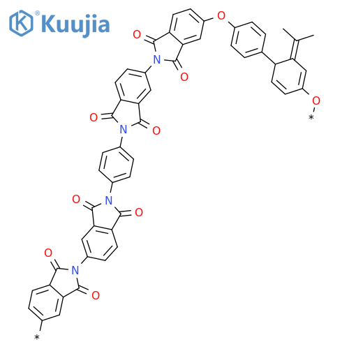 Poly[(1,1',3,3'-tetrahydro-1,1',3,3'-tetraoxo[2,5'-bi-2H-isoindole]-5,2'-diyl)-1,4-phenylene(1,1',3,3'-tetrahydro-1,1',3,3'-tetraoxo[2,5'-bi-2H-isoindole]-2',5-diyl)oxy-1,4-phenylene(1-methylethylidene)-1,4-phenyleneoxy] structure
