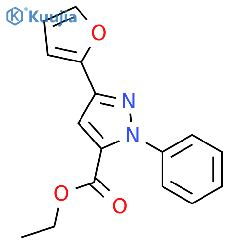 1H-Pyrazole-5-carboxylic acid, 3-(2-furanyl)-1-phenyl-, ethyl ester structure