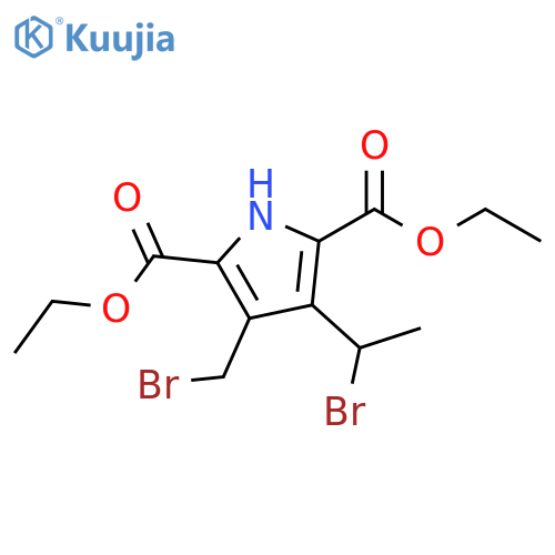 1H-Pyrrole-2,5-dicarboxylic acid, 3-(1-bromoethyl)-4-(bromomethyl)-,diethyl ester structure