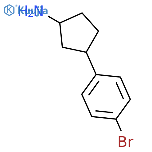 (1R,3S)-3-(4-Bromophenyl)cyclopentanamine structure