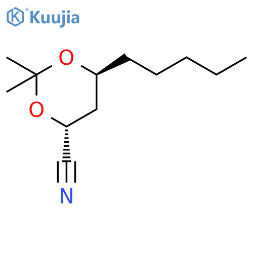 1,3-Dioxane-4-carbonitrile, 2,2-dimethyl-6-pentyl-, trans-(±)- structure