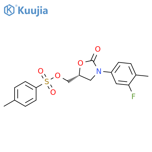 2-Oxazolidinone,3-(3-fluoro-4-methylphenyl)-5-[[[(4-methylphenyl)sulfonyl]oxy]methyl]-,(R)- structure