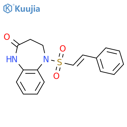 5-(2-phenylethenesulfonyl)-2,3,4,5-tetrahydro-1H-1,5-benzodiazepin-2-one structure