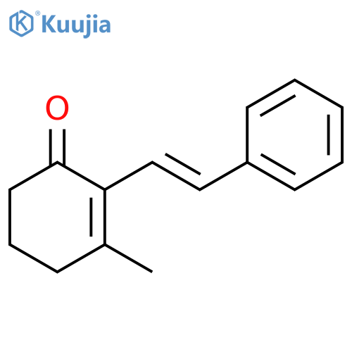 2-Cyclohexen-1-one, 3-methyl-2-(2-phenylethenyl)-, (E)- (9CI) structure