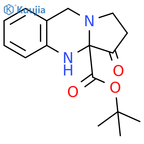 Pyrrolo[2,1-b]quinazoline-3a(1H)-carboxylic acid, 2,3,4,9-tetrahydro-3-oxo-, 1,1-dimethylethyl ester structure