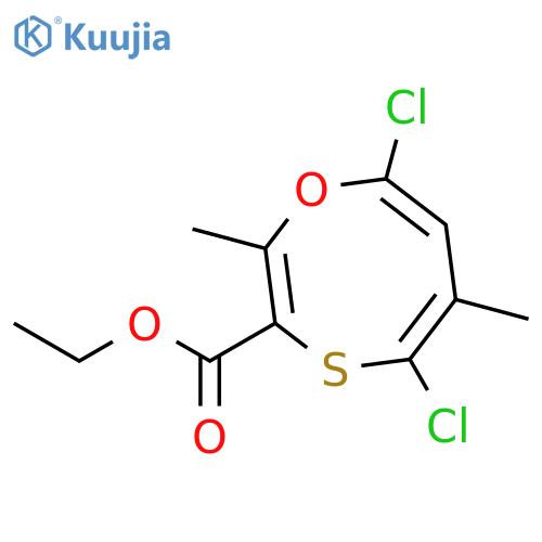 1,4-Oxathiocin-3-carboxylic acid, 5,8-dichloro-2,6-dimethyl-, ethyl ester structure