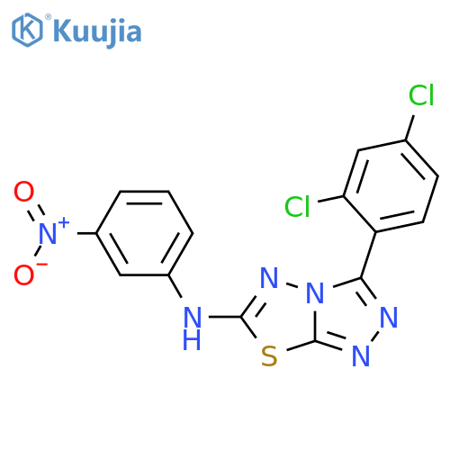 1,2,4-Triazolo[3,4-b][1,3,4]thiadiazol-6-amine,3-(2,4-dichlorophenyl)-N-(3-nitrophenyl)- structure