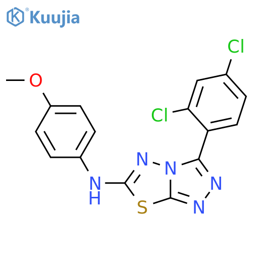 1,2,4-Triazolo[3,4-b][1,3,4]thiadiazol-6-amine,3-(2,4-dichlorophenyl)-N-(4-methoxyphenyl)- structure