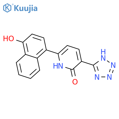 2(1H)-Pyridinone, 6-(4-hydroxy-1-naphthalenyl)-3-(1H-tetrazol-5-yl)- structure