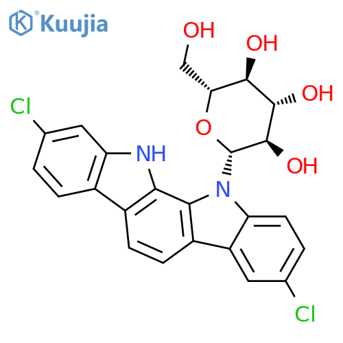 Indolo[2,3-a]carbazole, 3,8-dichloro-11-β-D-glucopyranosyl-11,12-dihydro- structure