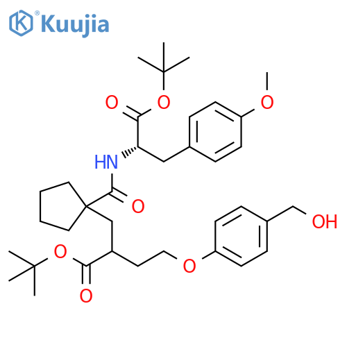 L-Tyrosine, N-[[1-[2-[(1,1-dimethylethoxy)carbonyl]-4-[4-(hydroxymethyl)phenoxy]butyl]cyclopentyl]carbonyl]-O-methyl-, 1,1-dimethylethyl ester structure