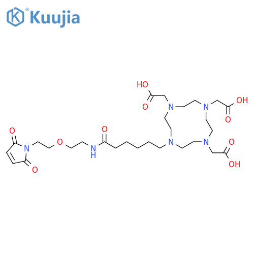 1,4,7,10-Tetraazacyclododecane-1,4,7-triacetic acid, 10-[6-[[2-[2-(2,5-dihydro-2,5-dioxo-1H-pyrrol-1-yl)ethoxy]ethyl]amino]-6-oxohexyl]- structure