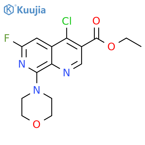 1,7-Naphthyridine-3-carboxylic acid, 4-chloro-6-fluoro-8-(4-morpholinyl)-, ethyl ester structure