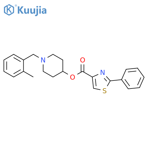 4-Thiazolecarboxylic acid, 2-phenyl-, 1-[(2-methylphenyl)methyl]-4-piperidinyl ester structure