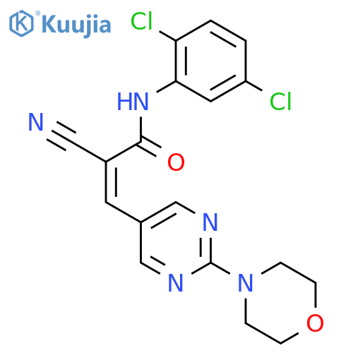 (Z)-2-Cyano-N-(2,5-dichlorophenyl)-3-(2-morpholin-4-ylpyrimidin-5-yl)prop-2-enamide structure