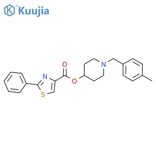 4-Thiazolecarboxylic acid, 2-phenyl-,1-[(4-methylphenyl)methyl]-4-piperidinyl ester structure