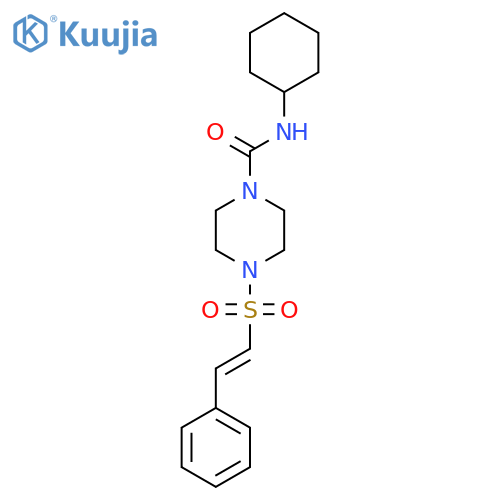 N-cyclohexyl-4-(2-phenylethenesulfonyl)piperazine-1-carboxamide structure