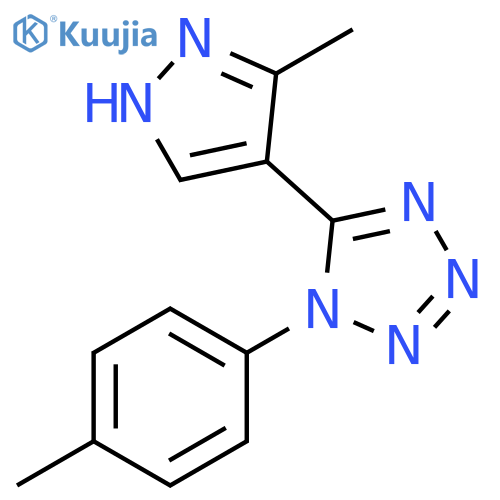 1H-Tetrazole, 1-(4-methylphenyl)-5-(3-methyl-1H-pyrazol-4-yl)- structure