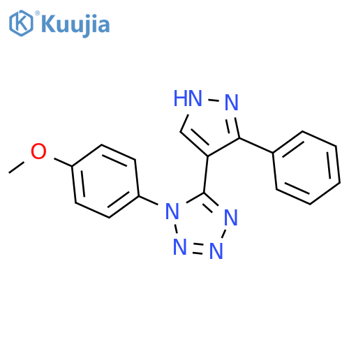 1H-Tetrazole, 1-(4-methoxyphenyl)-5-(3-phenyl-1H-pyrazol-4-yl)- structure