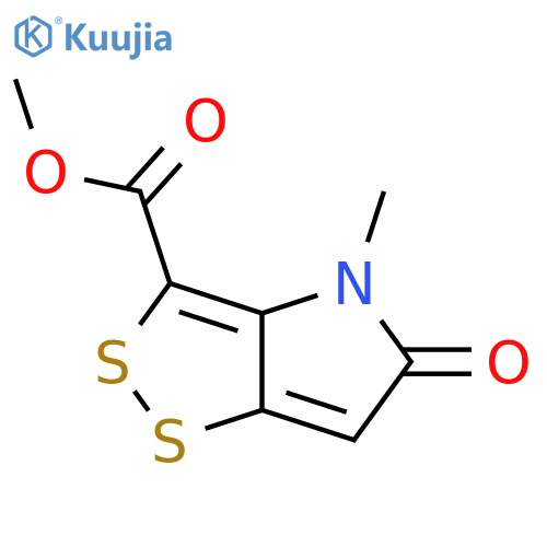 1,2-Dithiolo[4,3-b]pyrrole-3-carboxylic acid, 4,5-dihydro-4-methyl-5-oxo-, methyl ester structure