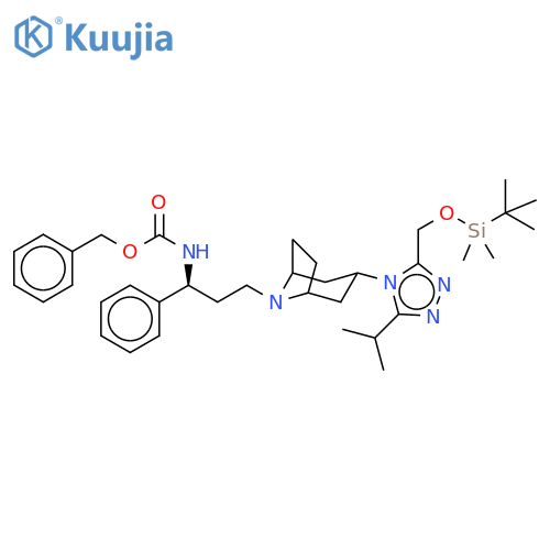 N-Des-(4,4-difluorocyclohexanecarboxy)-N-carbobenzyloxy-3-tert-butyldimethylsilyloxymethyl Maraviroc structure