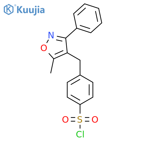 3-Phenyl-4-(4-chlorosulfonylbenzyl)-5-methylisoxazole structure
