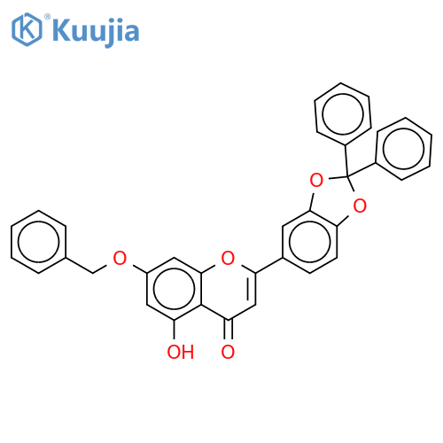 7-Benzyloxy-2-(2,2-diphenyl-1,3-benzodioxol-5-yl)-5-hydroxy-H-1-benzopyran-4-one structure