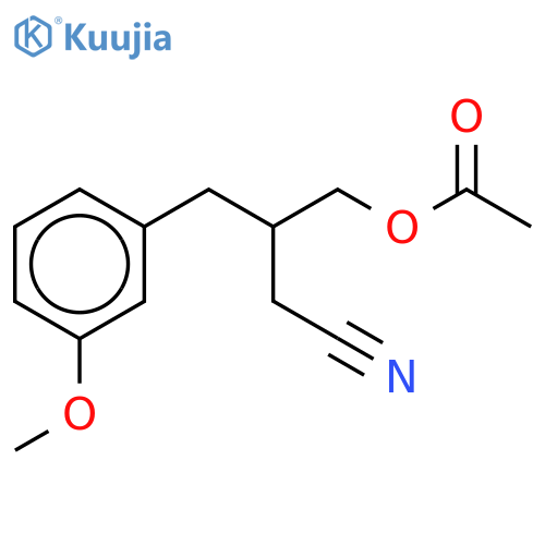 β-(Acetyloxy)methyl-3-methoxy-benzenebutanenitrile structure