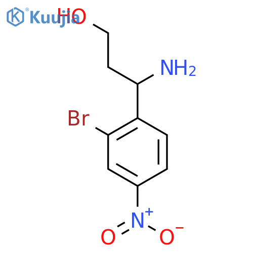3-amino-3-(2-bromo-4-nitrophenyl)propan-1-ol structure