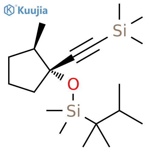 Silane,dimethyl[[2-methyl-1-[(trimethylsilyl)ethynyl]cyclopentyl]oxy](1,1,2-trimethylpropyl)-, trans- structure