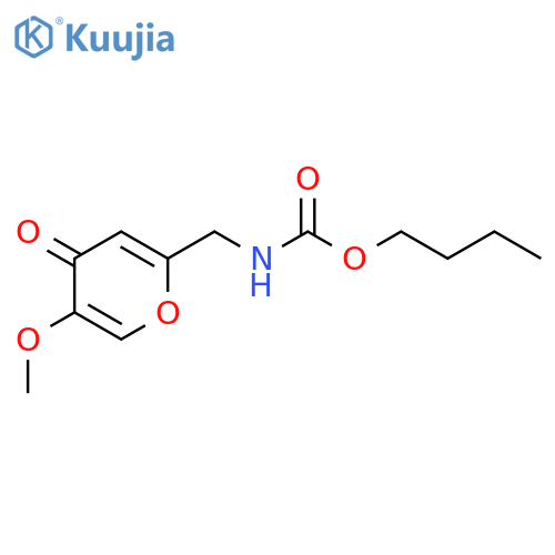 Carbamic acid, [(5-methoxy-4-oxo-4H-pyran-2-yl)methyl]-, butyl ester structure
