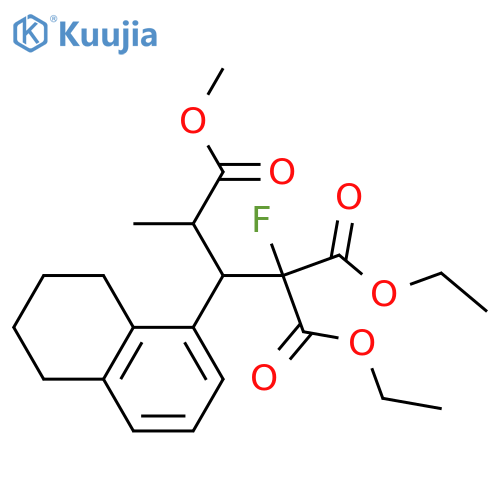 1,1,3-Butanetricarboxylic acid, 1-fluoro-2-(5,6,7,8-tetrahydro-1-naphthalenyl)-, 1,1-diethyl 3-methyl ester, (2S,3S)- structure