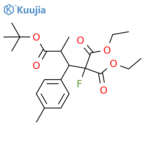 1,1,3-Butanetricarboxylic acid, 1-fluoro-2-(4-methylphenyl)-, 3-(1,1-dimethylethyl) 1,1-diethyl ester, (2S,3S)- structure