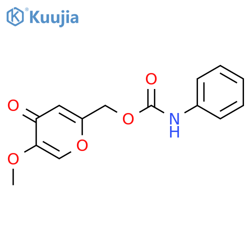 4H-Pyran-4-one, 5-methoxy-2-[[[(phenylamino)carbonyl]oxy]methyl]- structure