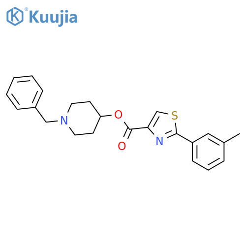 4-Thiazolecarboxylic acid, 2-(3-methylphenyl)-,1-(phenylmethyl)-4-piperidinyl ester structure