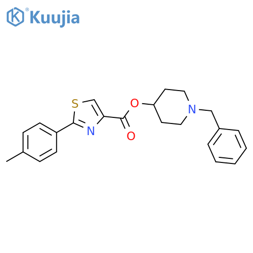 4-Thiazolecarboxylic acid, 2-(4-methylphenyl)-,1-(phenylmethyl)-4-piperidinyl ester structure