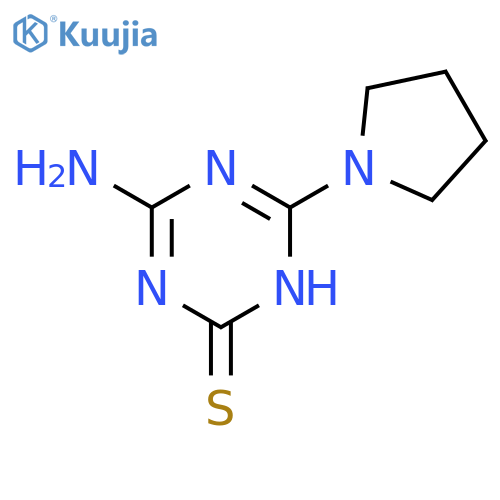 1,3,5-Triazine-2(1H)-thione, 4-amino-6-(1-pyrrolidinyl)- structure