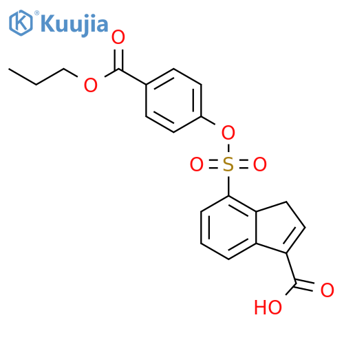 1H-Indene-3-carboxylic acid, 7-[[4-(propoxycarbonyl)phenoxy]sulfonyl]- structure