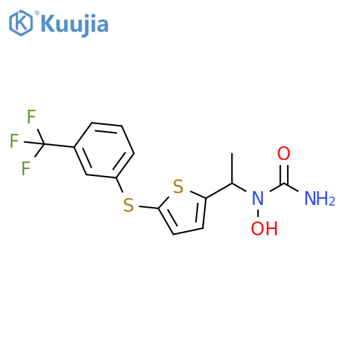 Urea, N-hydroxy-N-[1-[5-[[3-(trifluoromethyl)phenyl]thio]-2-thienyl]ethyl]- structure