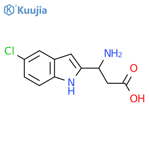 3-amino-3-(5-chloro-1H-indol-2-yl)propanoic acid structure