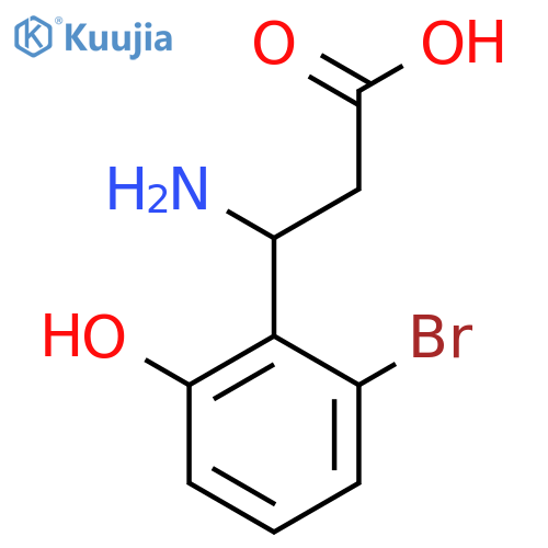 3-amino-3-(2-bromo-6-hydroxyphenyl)propanoic acid structure