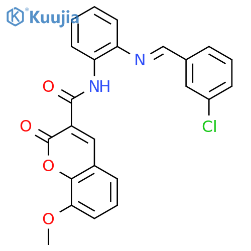 2H-1-Benzopyran-3-carboxamide,N-[2-[[(3-chlorophenyl)methylene]amino]phenyl]-8-methoxy-2-oxo- structure
