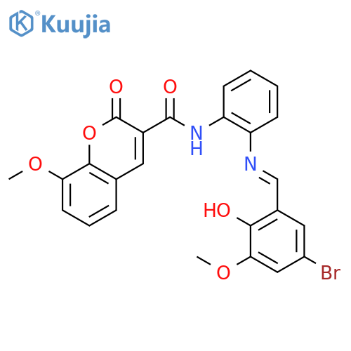 2H-1-Benzopyran-3-carboxamide,N-[2-[[(5-bromo-2-hydroxy-3-methoxyphenyl)methylene]amino]phenyl]-8-methoxy-2-oxo- structure