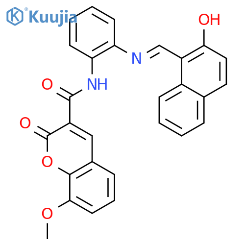 2H-1-Benzopyran-3-carboxamide,N-[2-[[(2-hydroxy-1-naphthalenyl)methylene]amino]phenyl]-8-methoxy-2-oxo- structure