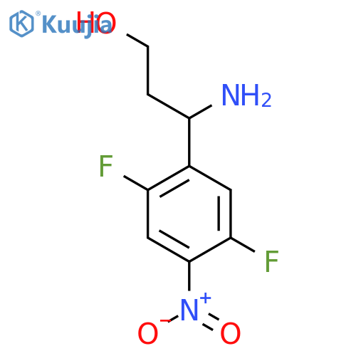 3-amino-3-(2,5-difluoro-4-nitrophenyl)propan-1-ol structure