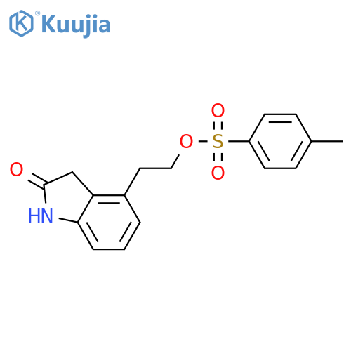 4-2-(4-Methylphenyl)sulfonyloxyethyl-1,3-dihydroindol-2-one structure