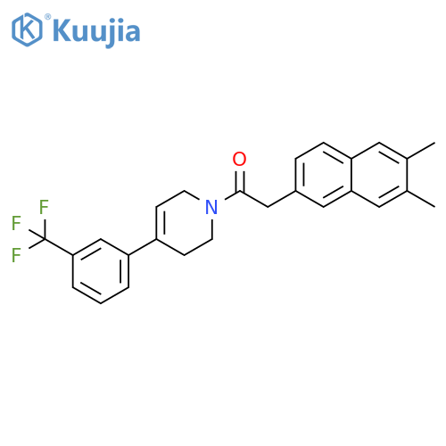 Pyridine,1-[(6,7-dimethyl-2-naphthalenyl)acetyl]-1,2,3,6-tetrahydro-4-[3-(trifluoromethyl)phenyl]- structure