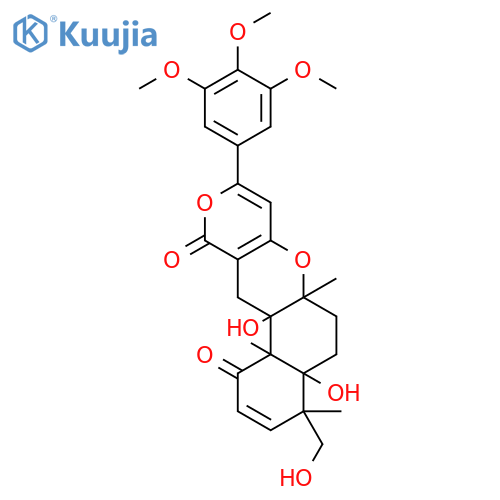 4H,11H-Naphtho[2,1-b]pyrano[3,4-e]pyran-1,11(5H)-dione,4a,6,6a,12,12a,12b-hexahydro-4a,12a-dihydroxy-4-(hydroxymethyl)-4,6a,12b-trimethyl-9-(3,4,5-trimethoxyphenyl)-,(4R,4aR,6aR,12aS,12bS)- structure
